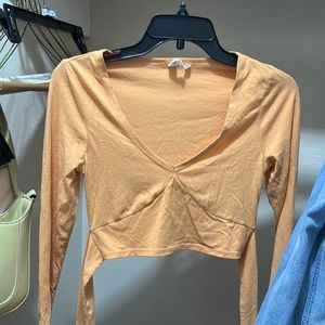 orange cotton top with wrap